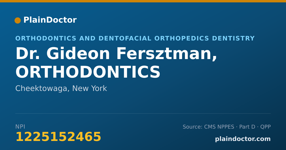 Shareable card for Gideon Fersztman, ORTHODONTICS - Orthodontics and Dentofacial Orthopedics Dentistry, Cheektowaga, NY