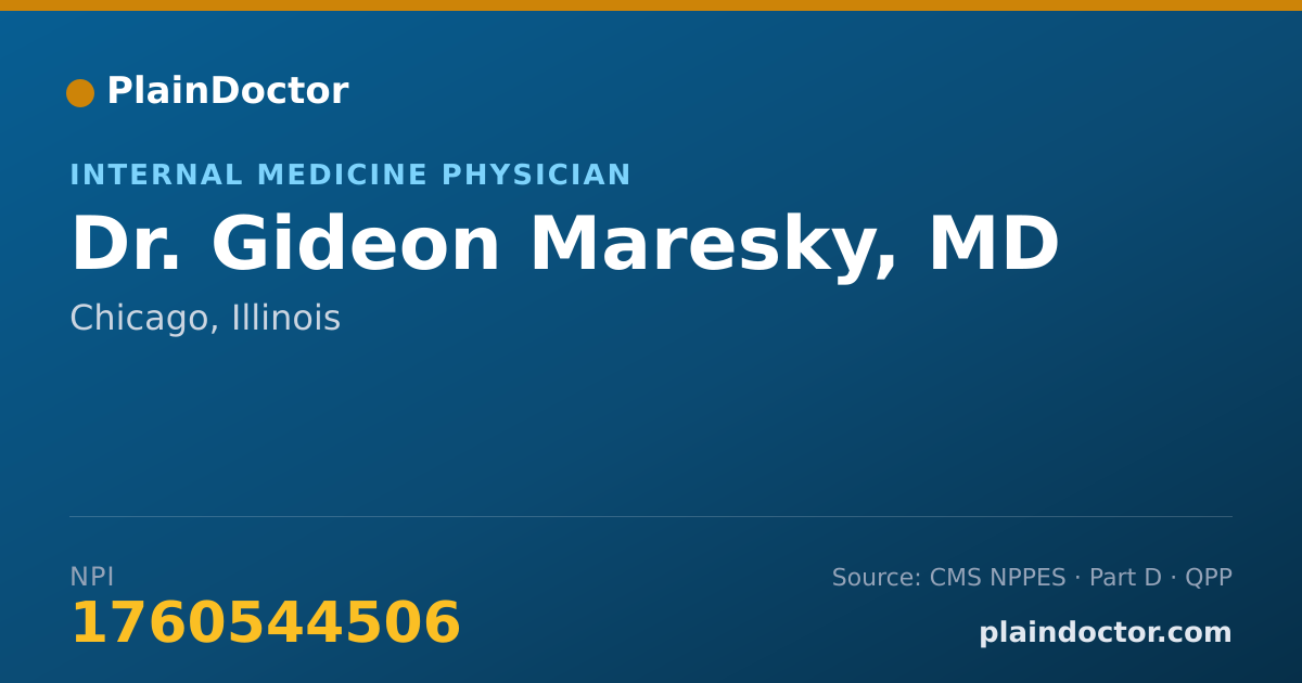 Shareable card for Gideon Maresky, MD - Internal Medicine Physician, Chicago, IL
