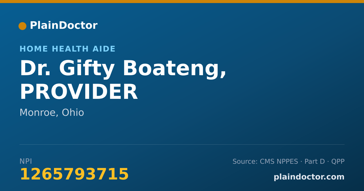 Shareable card for Gifty Boateng, PROVIDER - Home Health Aide, Monroe, OH