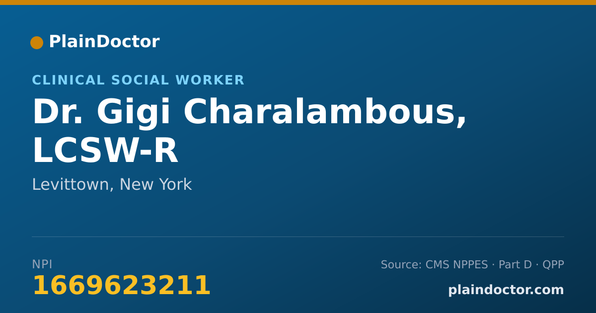 Shareable card for Gigi Charalambous, LCSW-R - Clinical Social Worker, Levittown, NY
