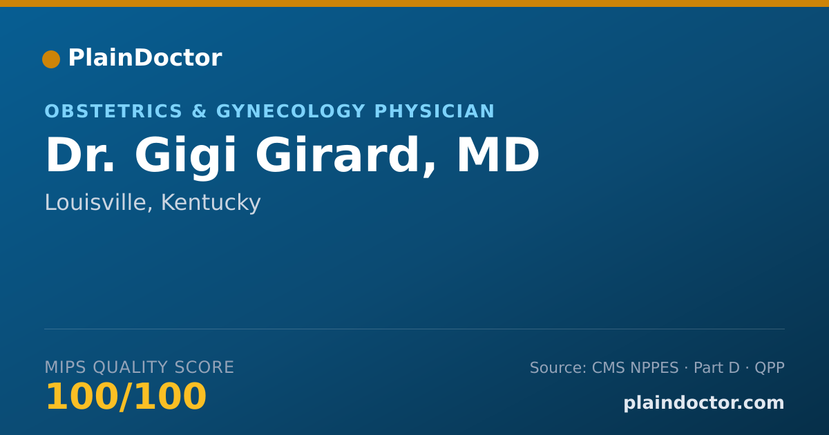 Shareable card for Gigi Girard, MD - Obstetrics & Gynecology Physician, Louisville, KY