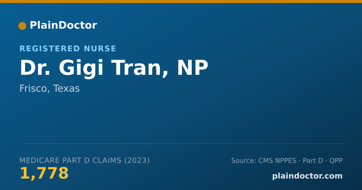 Shareable card for Gigi Tran, NP - Registered Nurse, Frisco, TX
