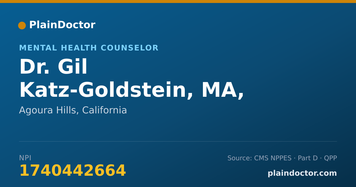 Shareable card for Gil Katz-Goldstein, MA, LMFT - Mental Health Counselor, Agoura Hills, CA