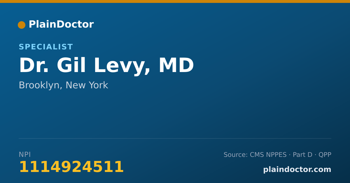 Shareable card for Gil Levy, MD - Specialist, Brooklyn, NY