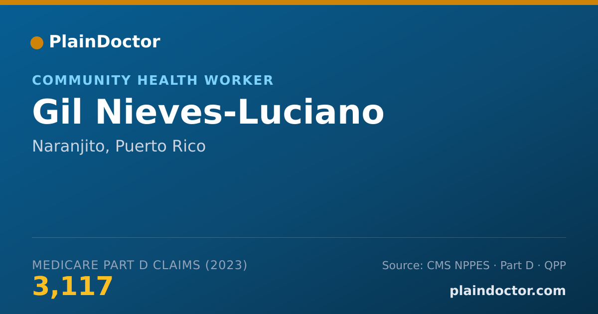 Shareable card for Gil Nieves-Luciano - Community Health Worker, Naranjito, PR