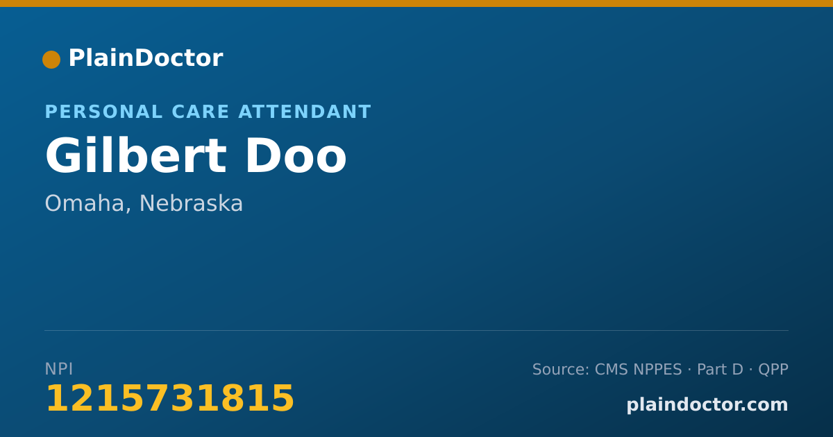 Shareable card for Gilbert Doo - Personal Care Attendant, Omaha, NE