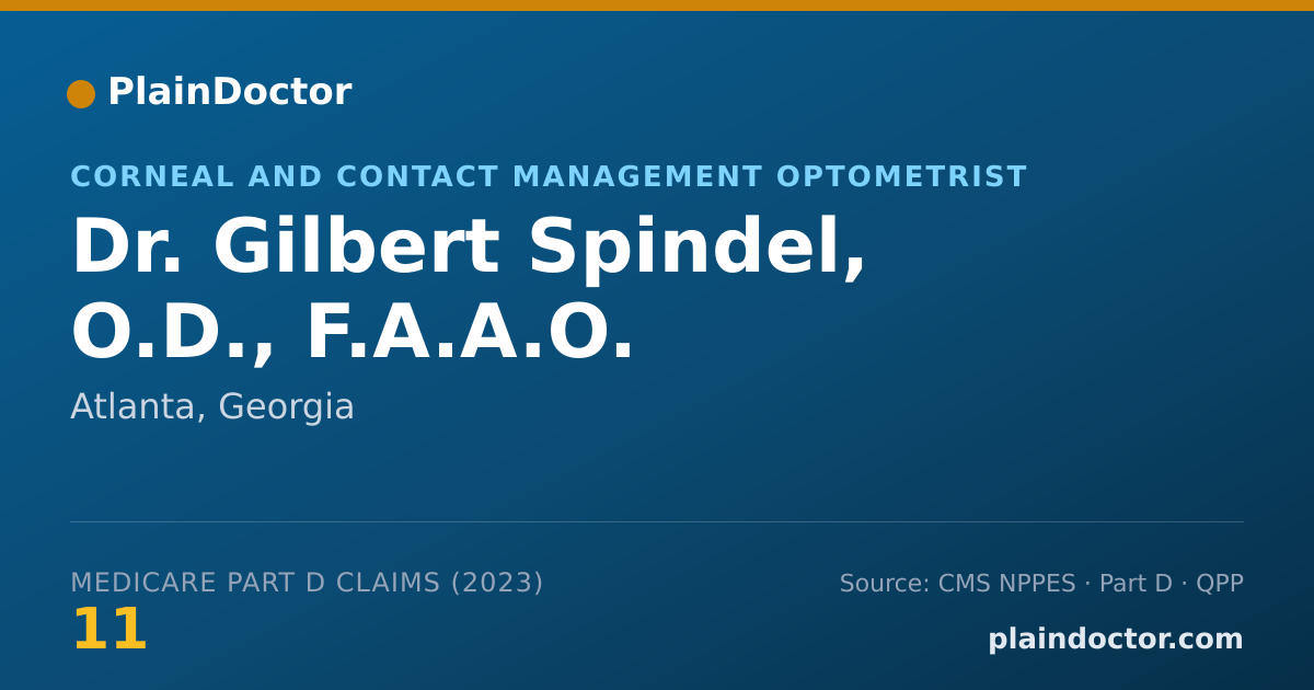 Shareable card for Gilbert Spindel, O.D., F.A.A.O. - Corneal and Contact Management Optometrist, Atlanta, GA