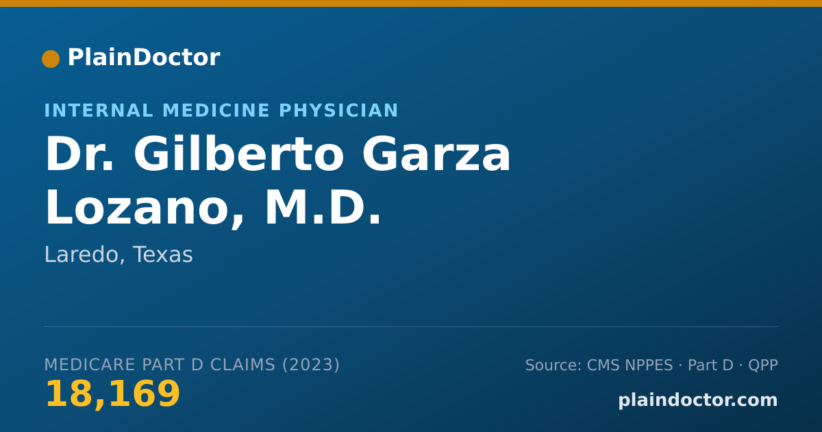 Shareable card for Gilberto Garza Lozano, M.D. - Internal Medicine Physician, Laredo, TX