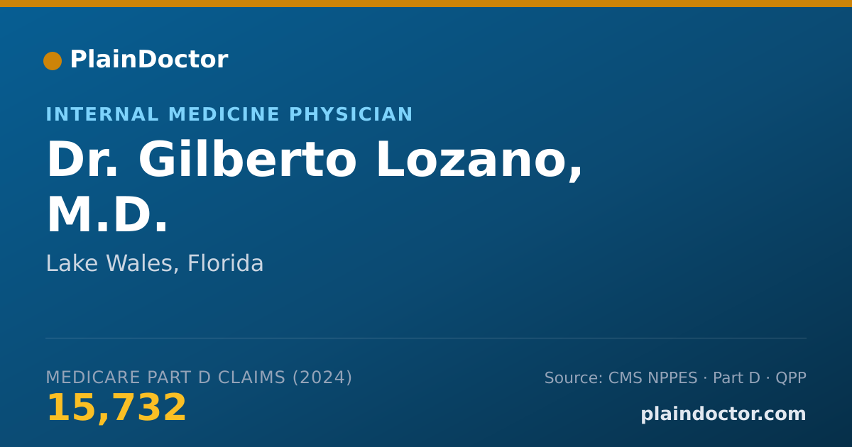 Shareable card for Gilberto Lozano, M.D. - Internal Medicine Physician, Lake Wales, FL