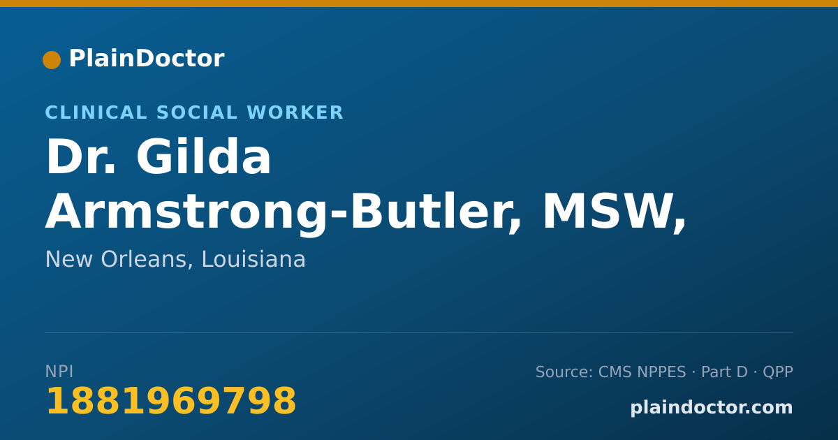 Shareable card for Gilda Armstrong-Butler, MSW, LCSW - Clinical Social Worker, New Orleans, LA