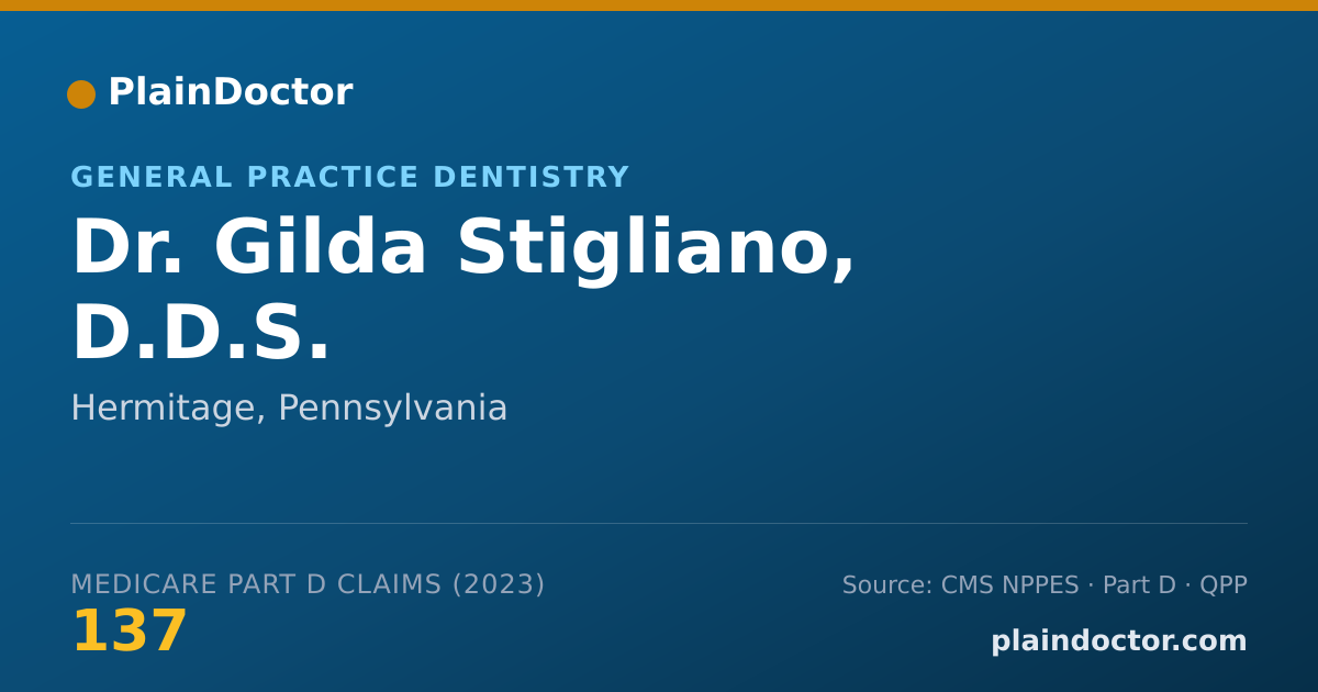 Shareable card for Gilda Stigliano, D.D.S. - General Practice Dentistry, Hermitage, PA