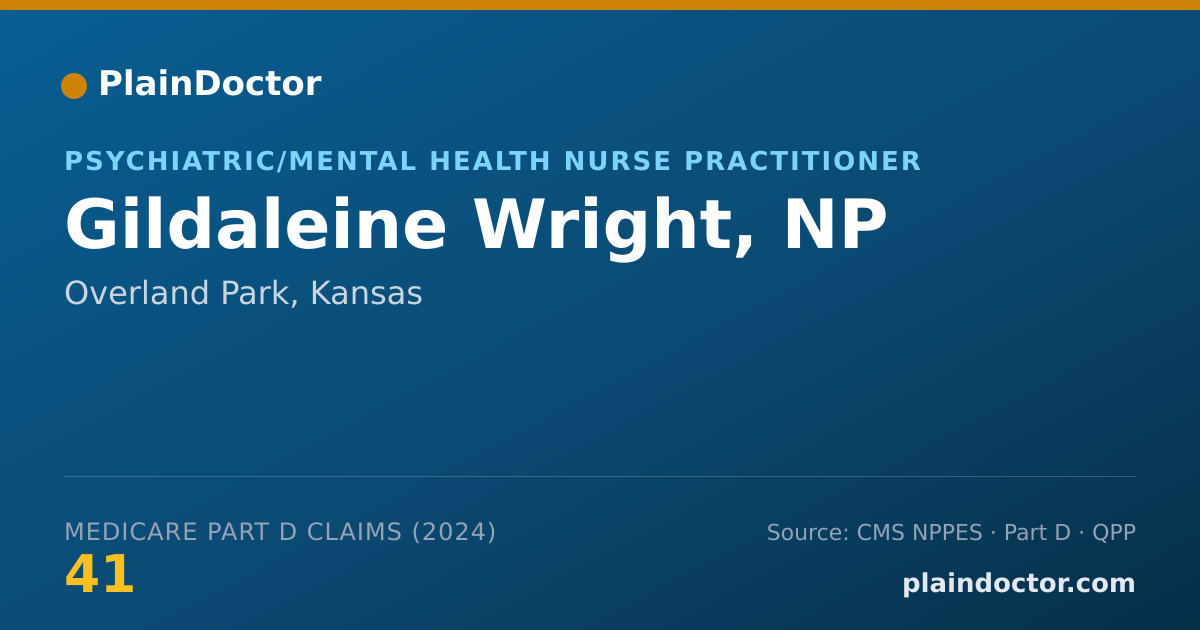 Shareable card for Gildaleine Wright, NP - Psychiatric/Mental Health Nurse Practitioner, Overland Park, KS