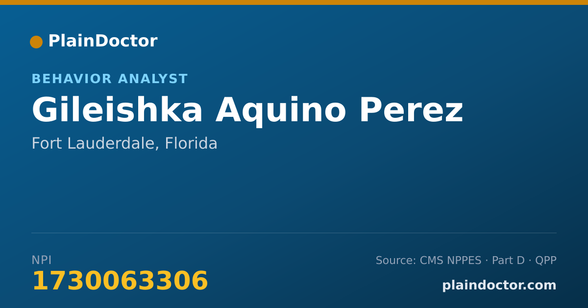 Shareable card for Gileishka Aquino Perez - Behavior Analyst, Fort Lauderdale, FL