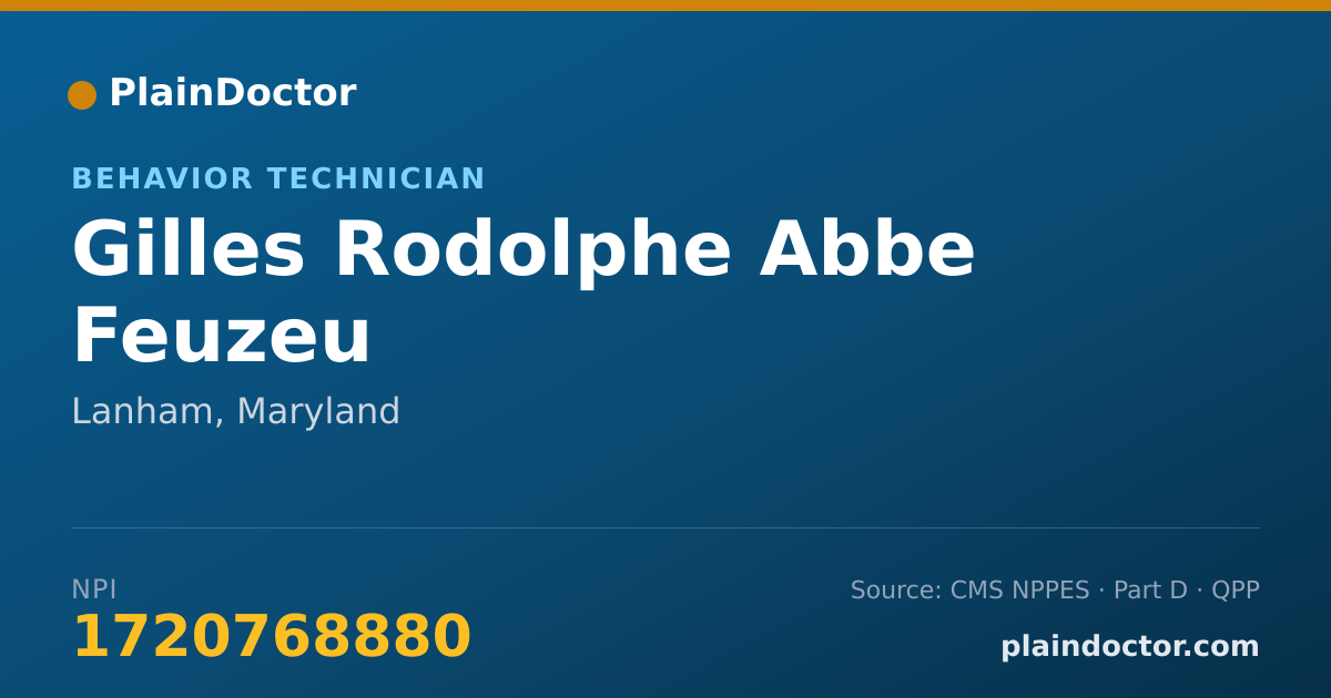 Shareable card for Gilles Rodolphe Abbe Feuzeu - Behavior Technician, Lanham, MD