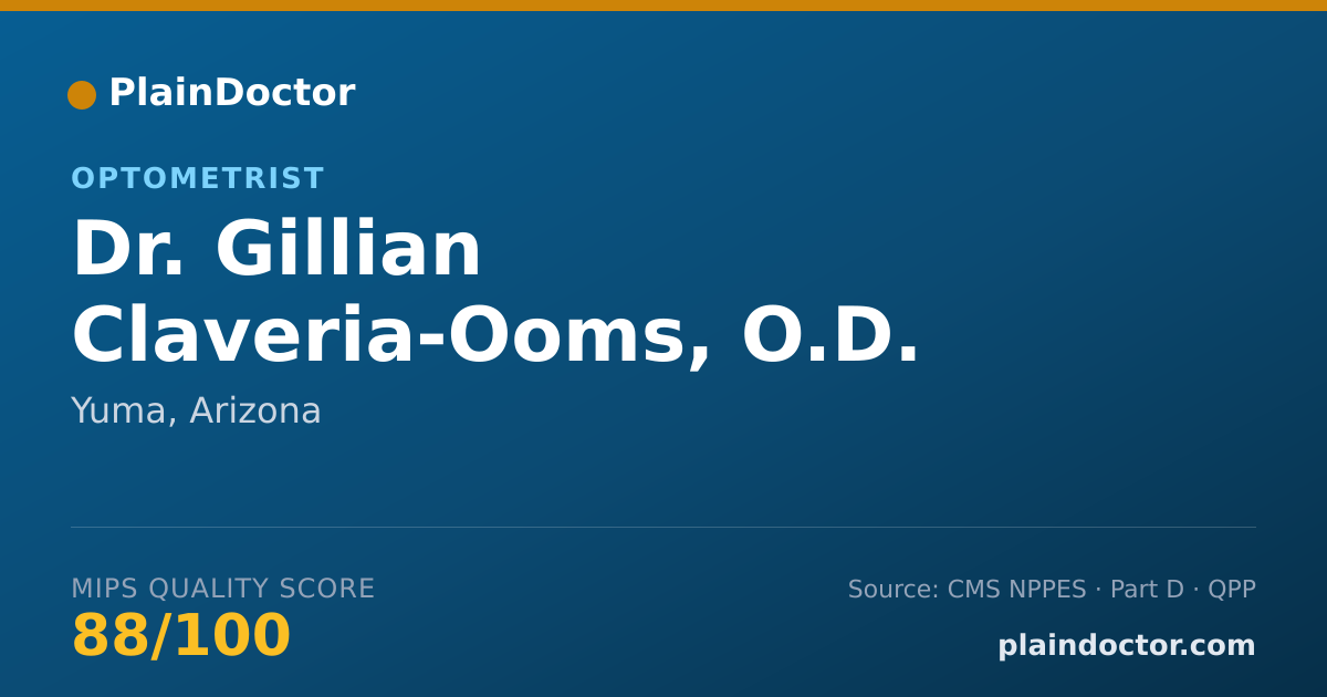 Shareable card for Gillian Claveria-Ooms, O.D. - Optometrist, Yuma, AZ
