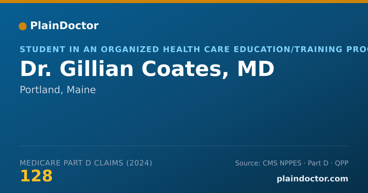 Shareable card for Gillian Coates, MD - Student in an Organized Health Care Education/Training Program, Portland, ME