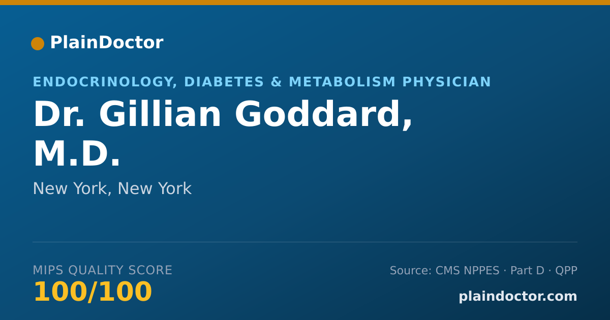 Shareable card for Gillian Goddard, M.D. - Endocrinology, Diabetes & Metabolism Physician, New York, NY