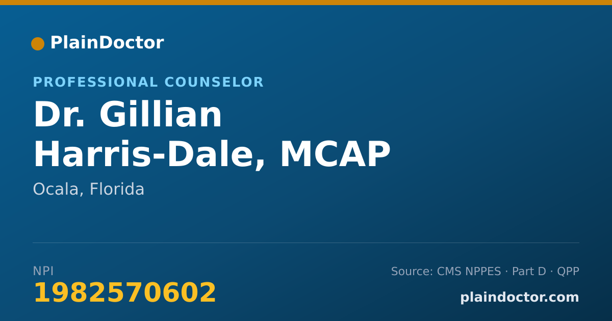 Shareable card for Gillian Harris-Dale, MCAP - Professional Counselor, Ocala, FL