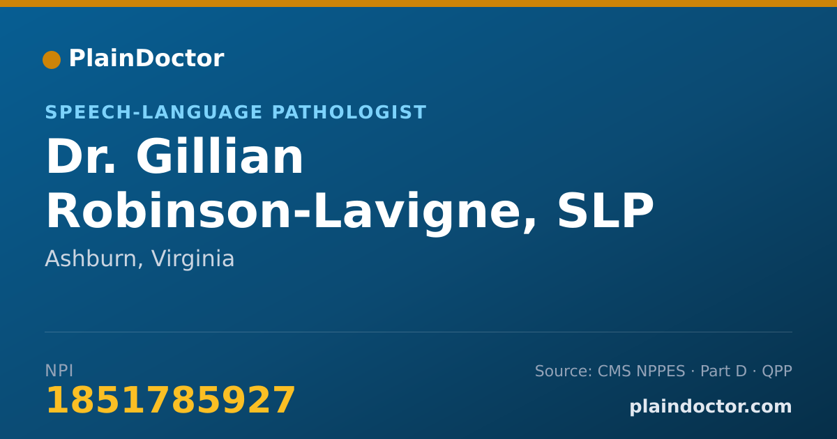 Shareable card for Gillian Robinson-Lavigne, SLP - Speech-Language Pathologist, Ashburn, VA