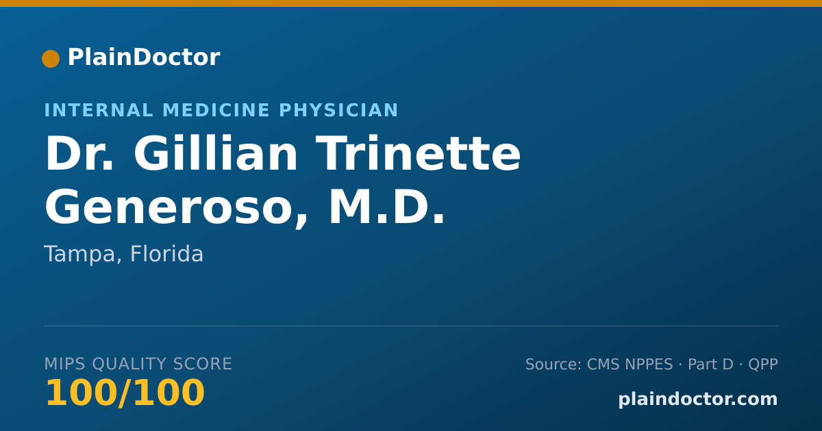 Shareable card for Gillian Trinette Generoso, M.D. - Internal Medicine Physician, Tampa, FL