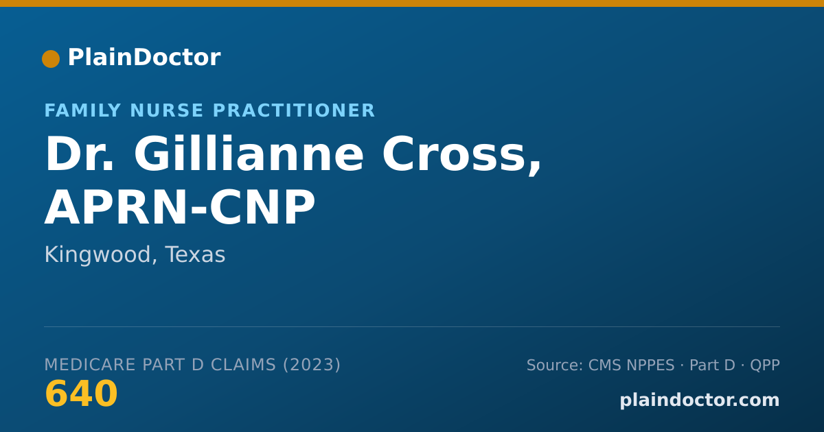Shareable card for Gillianne Cross, APRN-CNP - Family Nurse Practitioner, Kingwood, TX