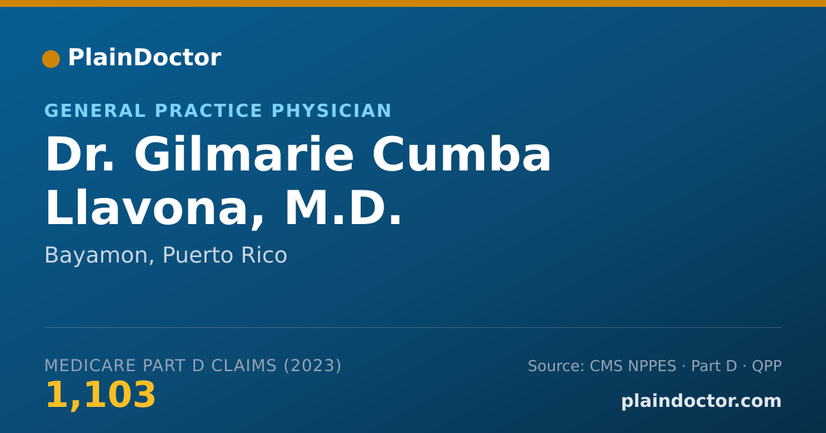 Shareable card for Gilmarie Cumba Llavona, M.D. - General Practice Physician, Bayamon, PR
