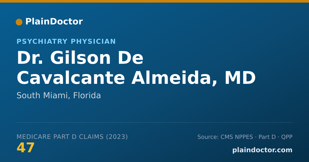 Shareable card for Gilson De Cavalcante Almeida, MD - Psychiatry Physician, South Miami, FL