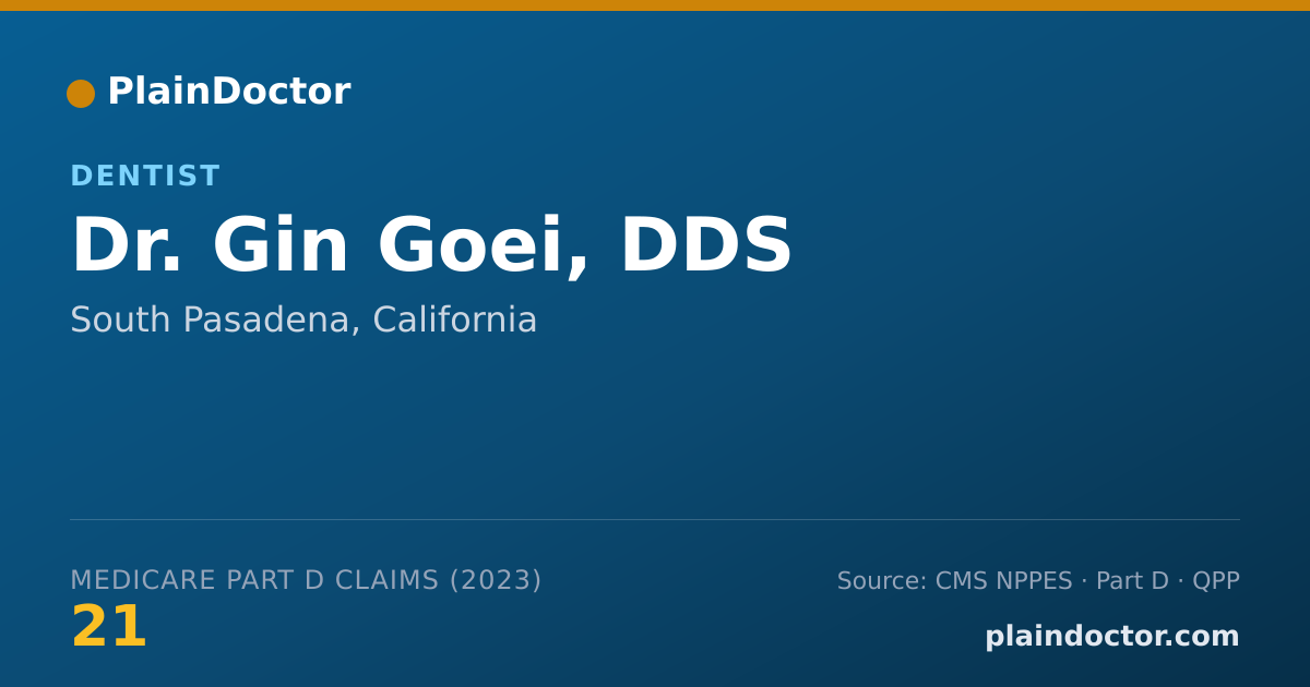 Shareable card for Gin Goei, DDS - Dentist, South Pasadena, CA