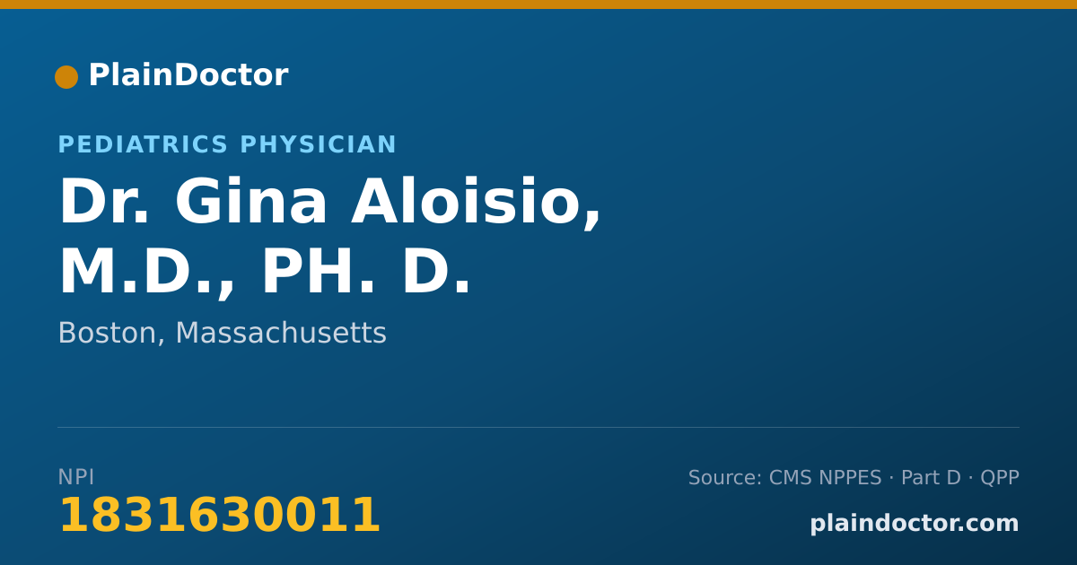 Shareable card for Gina Aloisio, M.D., PH. D. - Pediatrics Physician, Boston, MA