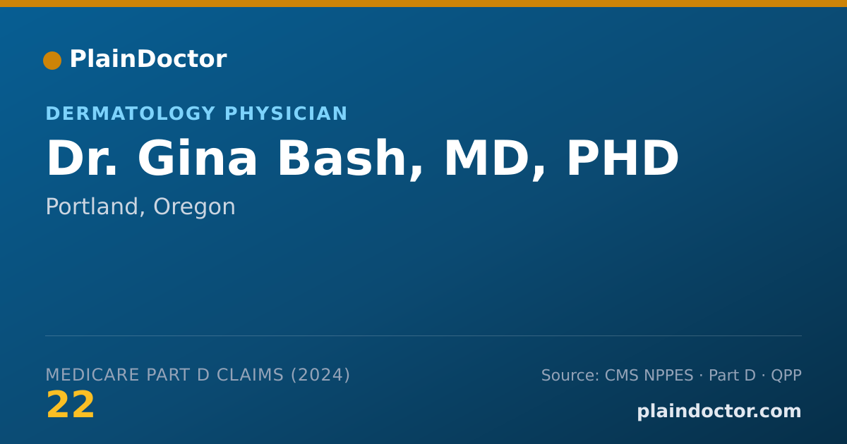 Shareable card for Gina Bash, MD, PHD - Dermatology Physician, Portland, OR