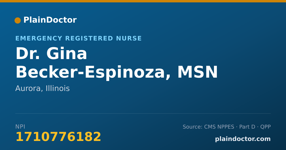 Shareable card for Gina Becker-Espinoza, MSN - Emergency Registered Nurse, Aurora, IL