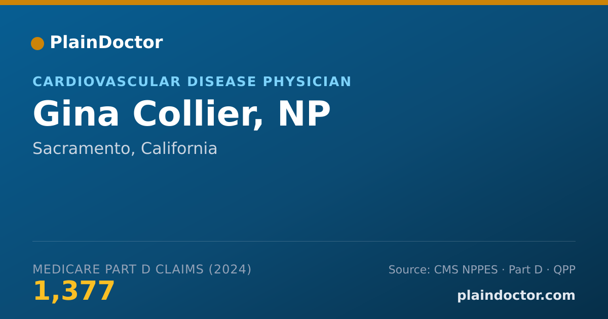 Shareable card for Gina Collier, NP - Cardiovascular Disease Physician, Sacramento, CA