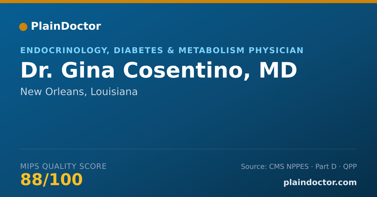 Shareable card for Gina Cosentino, MD - Endocrinology, Diabetes & Metabolism Physician, New Orleans, LA