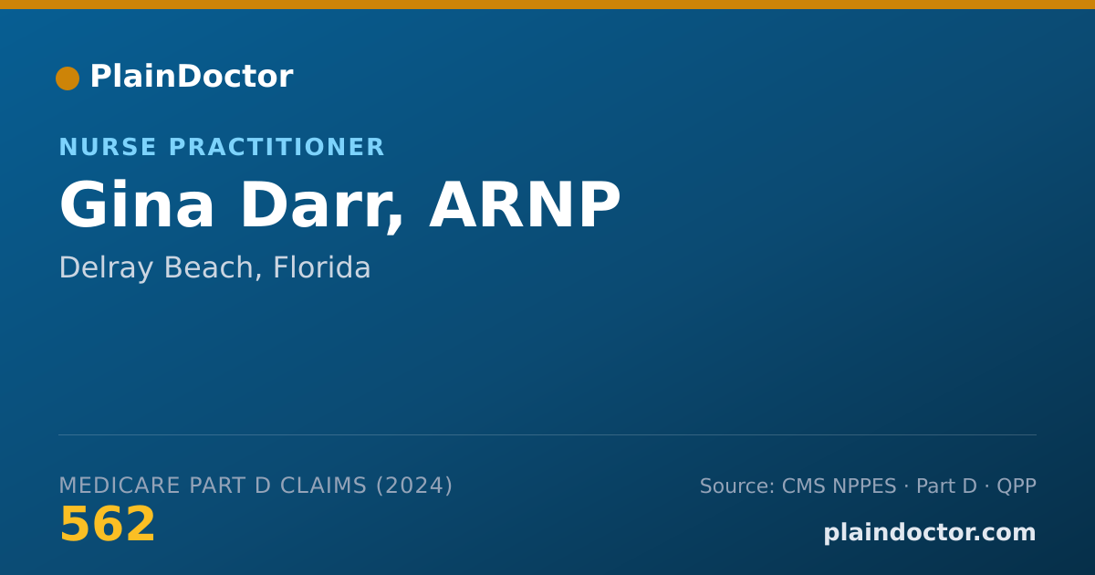 Shareable card for Gina Darr, ARNP - Nurse Practitioner, Delray Beach, FL