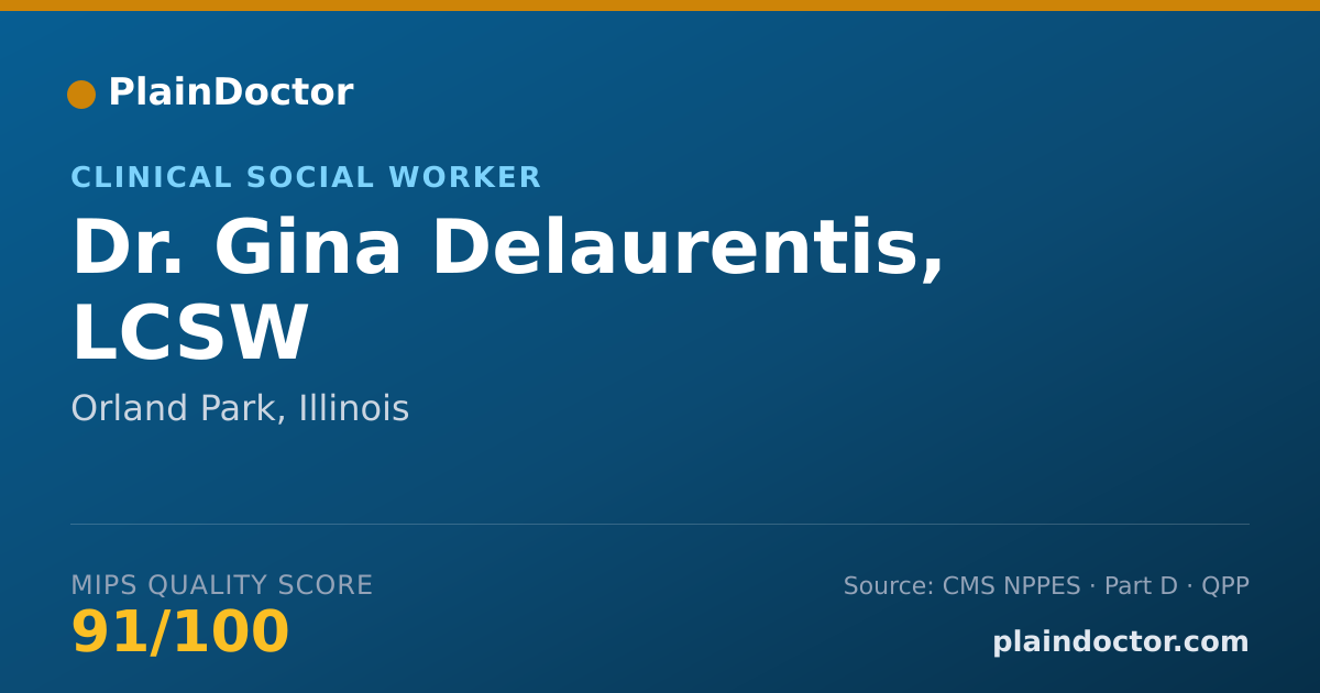 Shareable card for Gina Delaurentis, LCSW - Clinical Social Worker, Orland Park, IL
