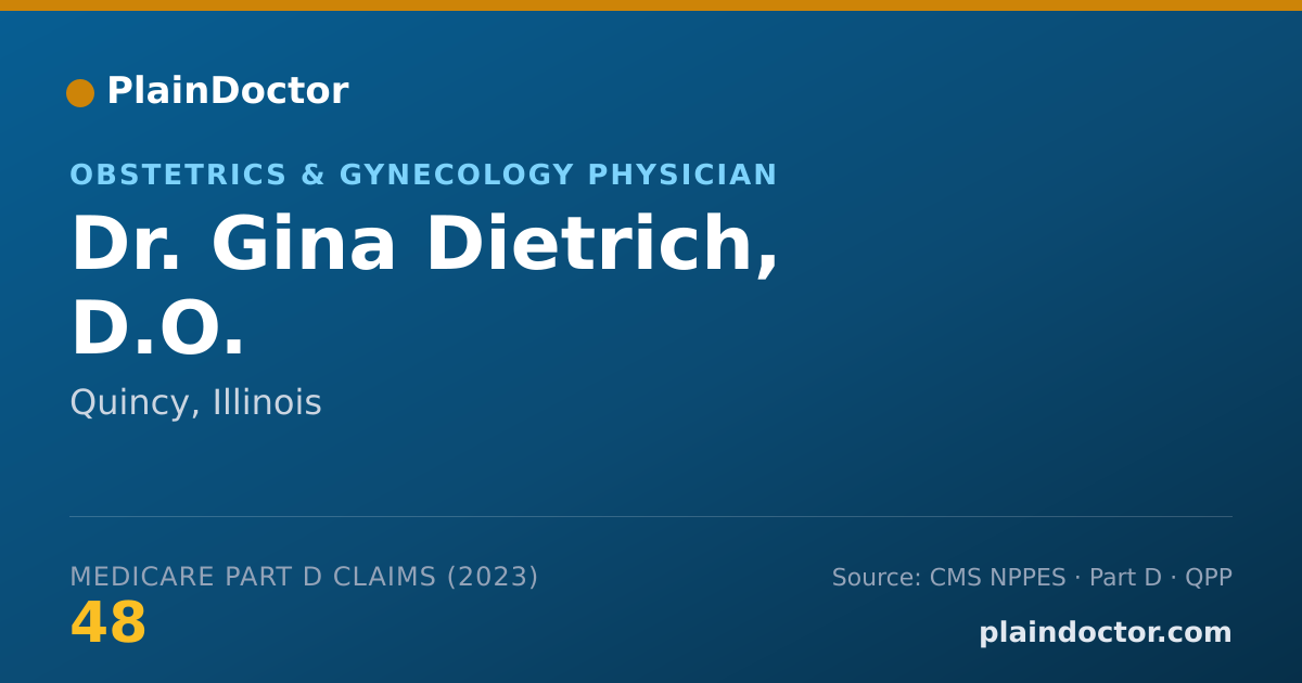Shareable card for Gina Dietrich, D.O. - Obstetrics & Gynecology Physician, Quincy, IL