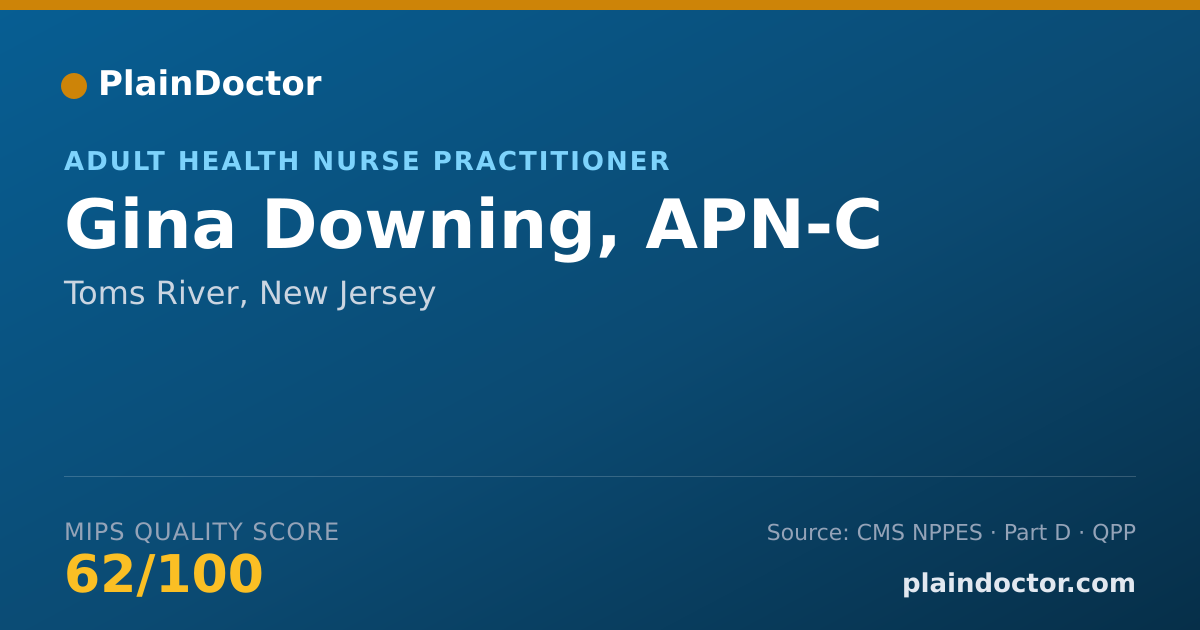 Shareable card for Gina Downing, APN-C - Adult Health Nurse Practitioner, Toms River, NJ