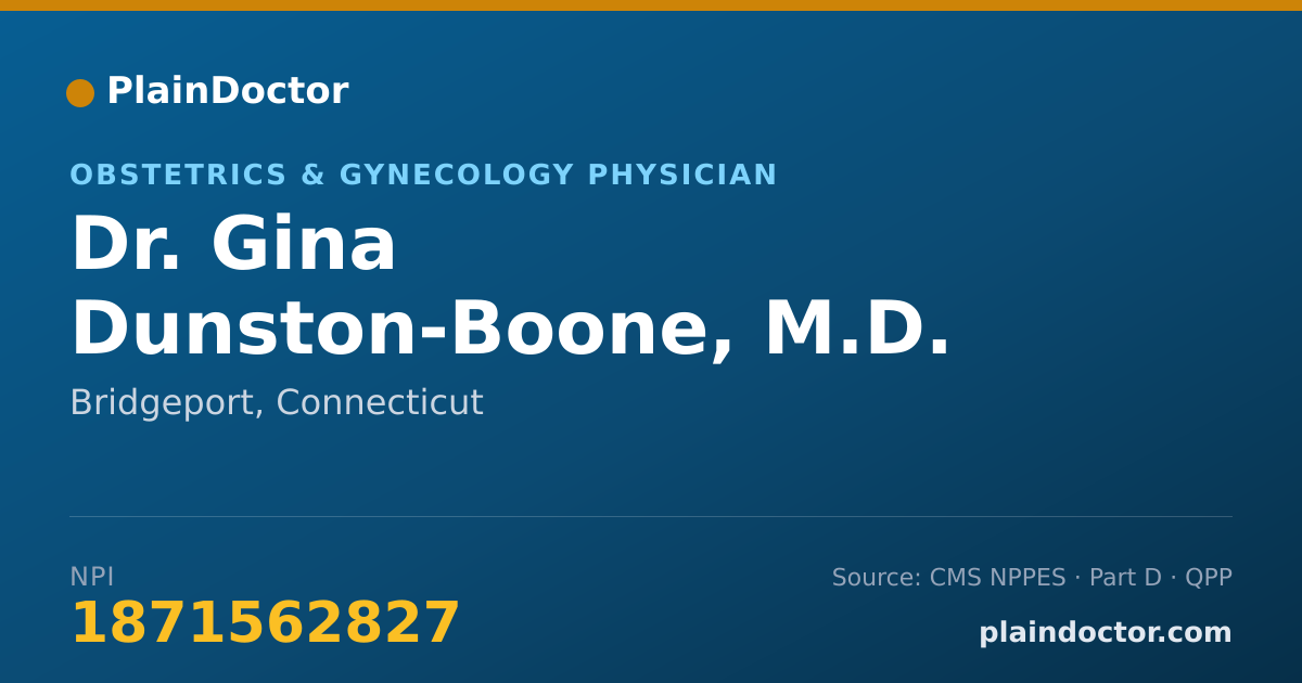 Shareable card for Gina Dunston-Boone, M.D. - Obstetrics & Gynecology Physician, Bridgeport, CT