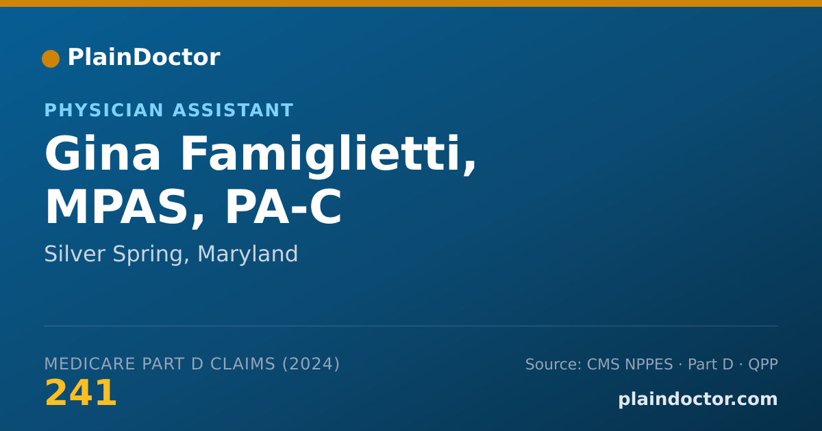 Shareable card for Gina Famiglietti, MPAS, PA-C - Physician Assistant, Silver Spring, MD