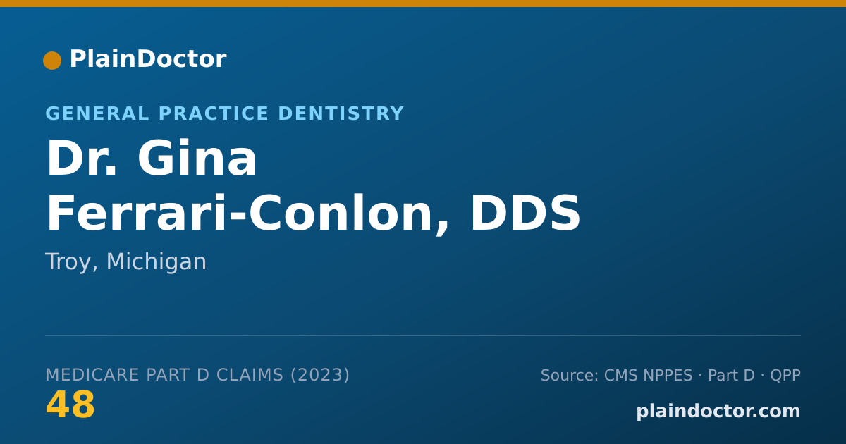 Shareable card for Gina Ferrari-Conlon, DDS - General Practice Dentistry, Troy, MI