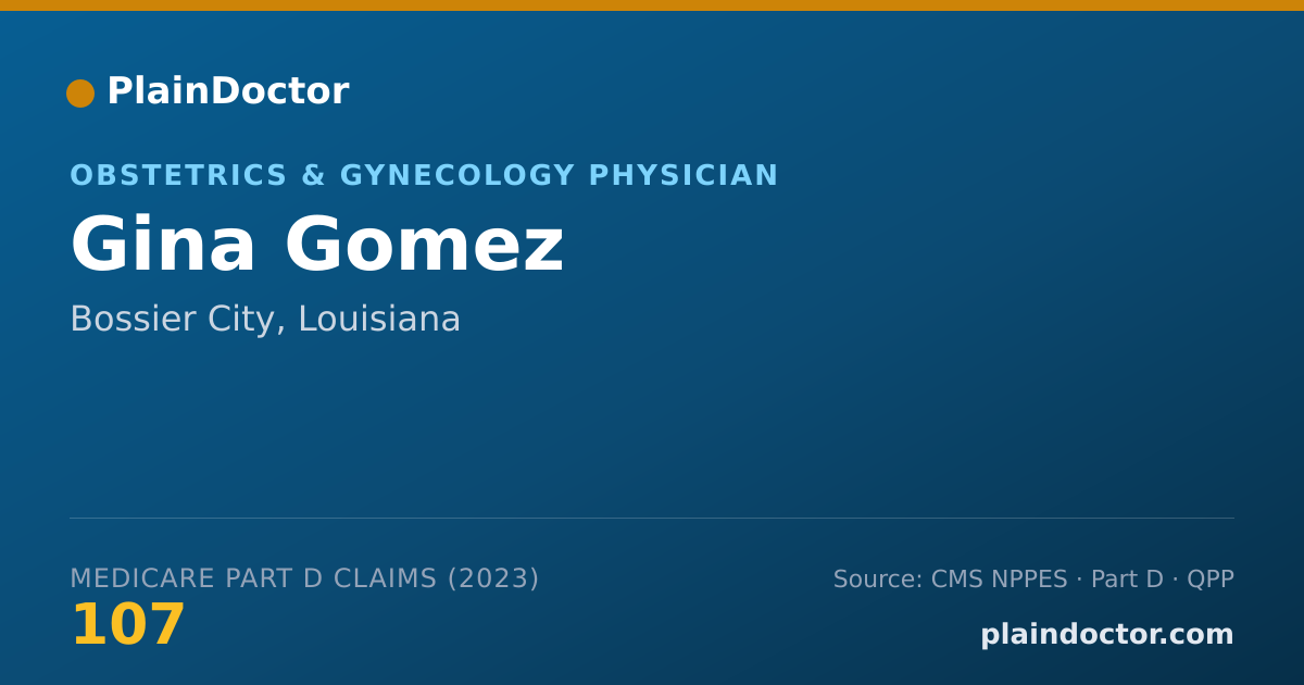 Shareable card for Gina Gomez - Obstetrics & Gynecology Physician, Bossier City, LA