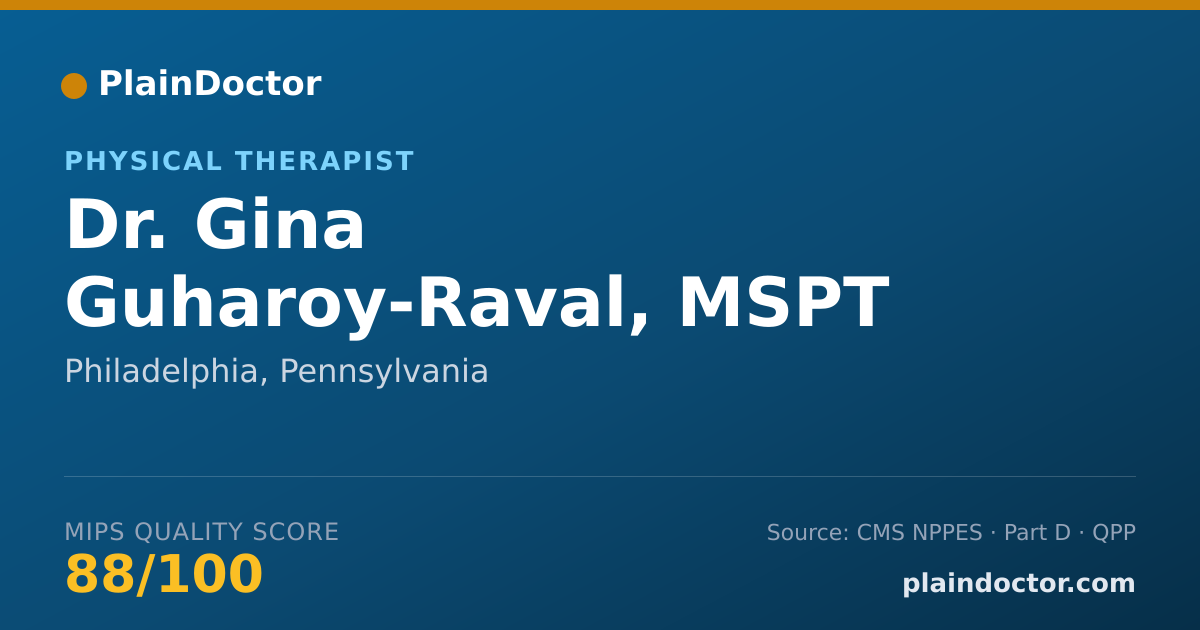 Shareable card for Gina Guharoy-Raval, MSPT - Physical Therapist, Philadelphia, PA