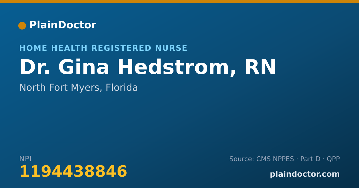 Shareable card for Gina Hedstrom, RN - Home Health Registered Nurse, North Fort Myers, FL