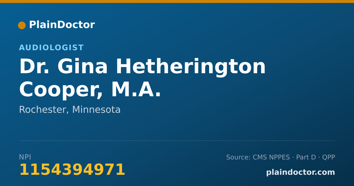 Shareable card for Gina Hetherington Cooper, M.A. - Audiologist, Rochester, MN