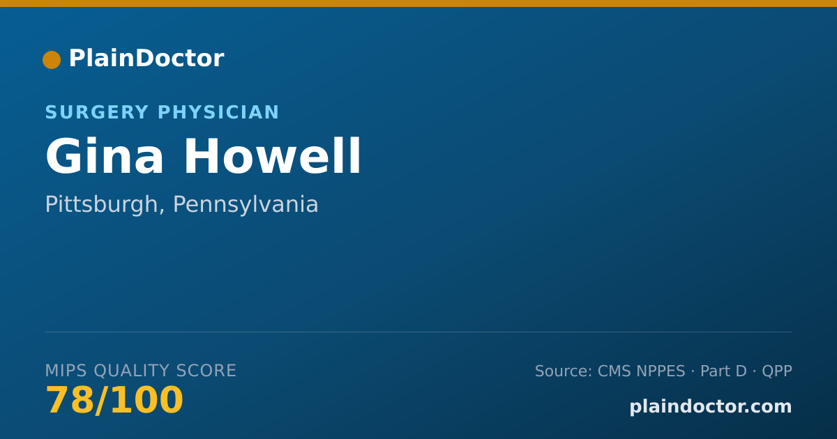 Shareable card for Gina Howell - Surgery Physician, Pittsburgh, PA
