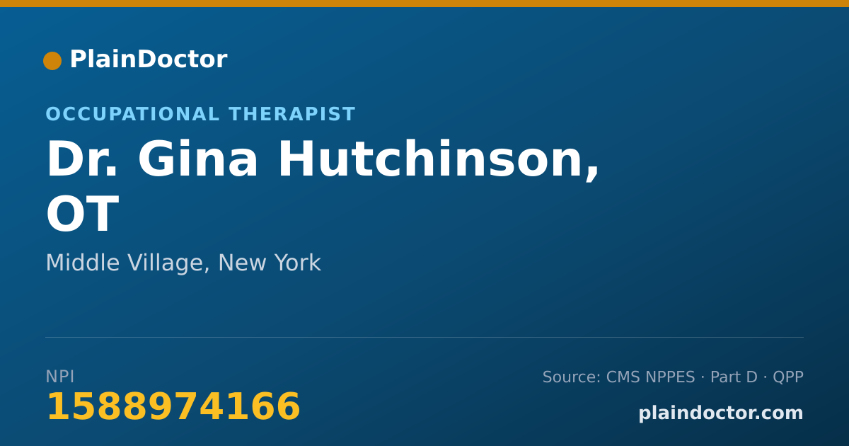 Shareable card for Gina Hutchinson, OT - Occupational Therapist, Middle Village, NY
