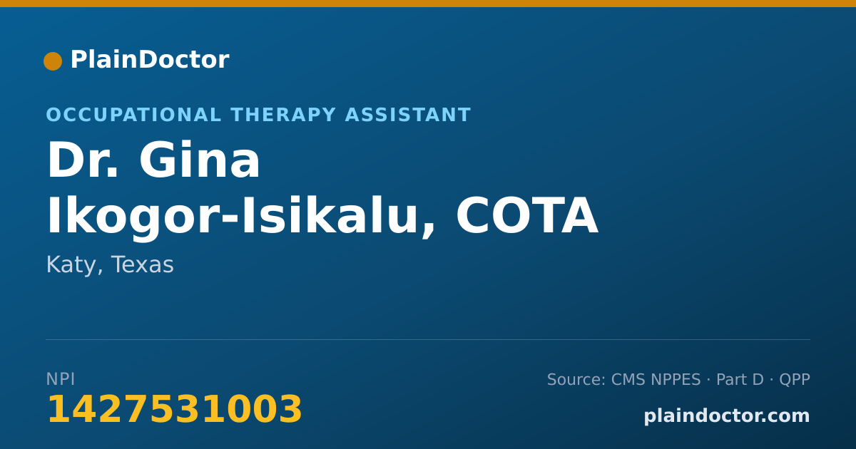 Shareable card for Gina Ikogor-Isikalu, COTA - Occupational Therapy Assistant, Katy, TX