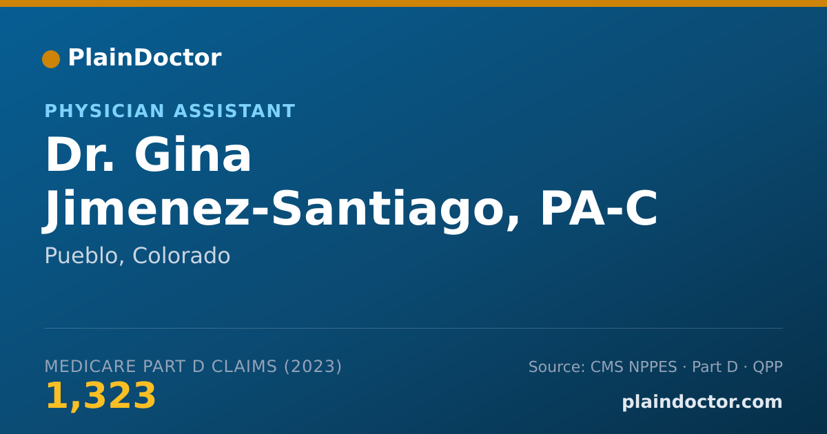 Shareable card for Gina Jimenez-Santiago, PA-C - Physician Assistant, Pueblo, CO