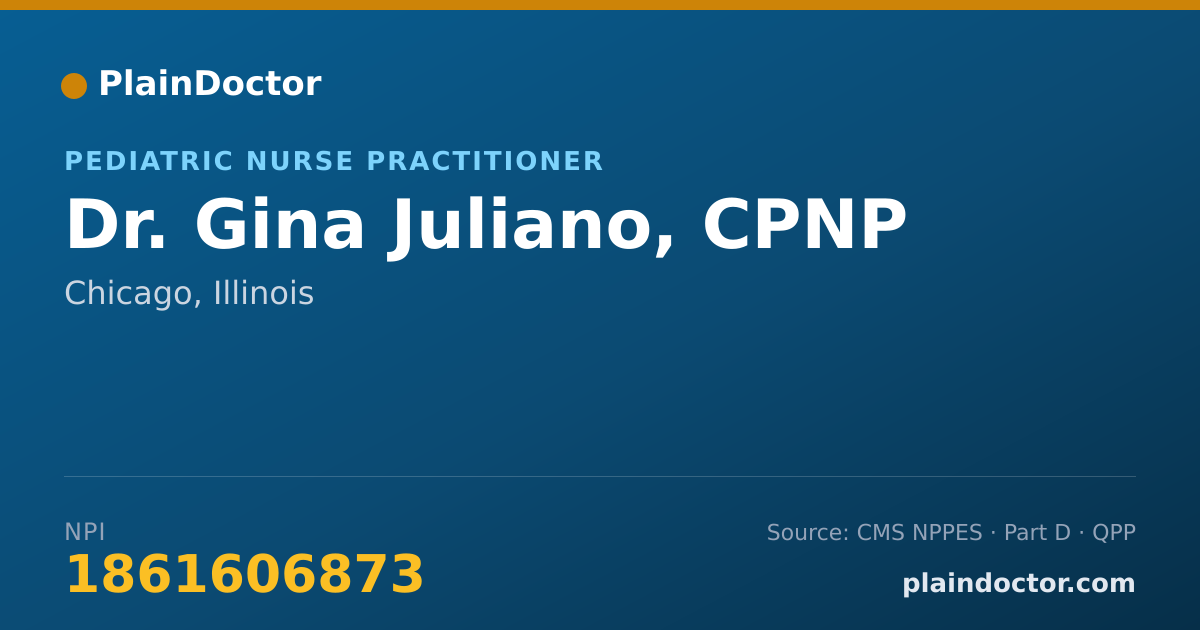 Shareable card for Gina Juliano, CPNP - Pediatric Nurse Practitioner, Chicago, IL