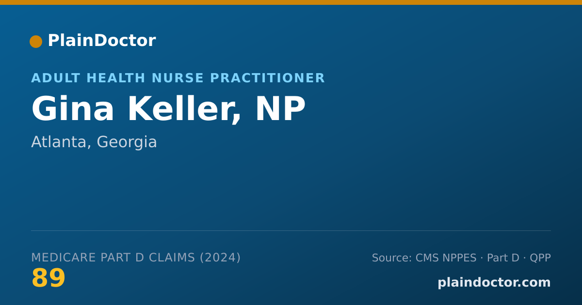 Shareable card for Gina Keller, NP - Adult Health Nurse Practitioner, Atlanta, GA